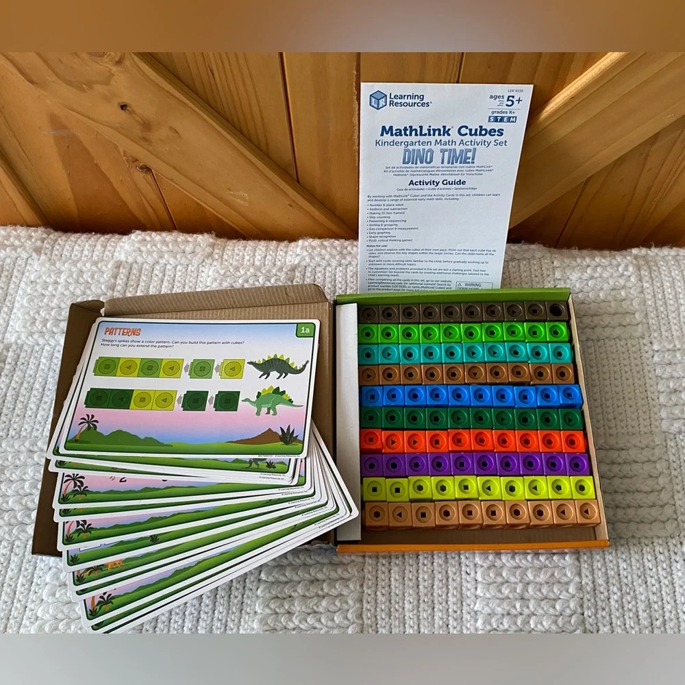 Learning Resources MathLink Cubes Kindergarten Math Activity Set: Dino Time!